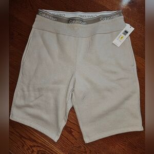 Calvin Klein Performance Cream Athletic Shorts Elastic Waistband